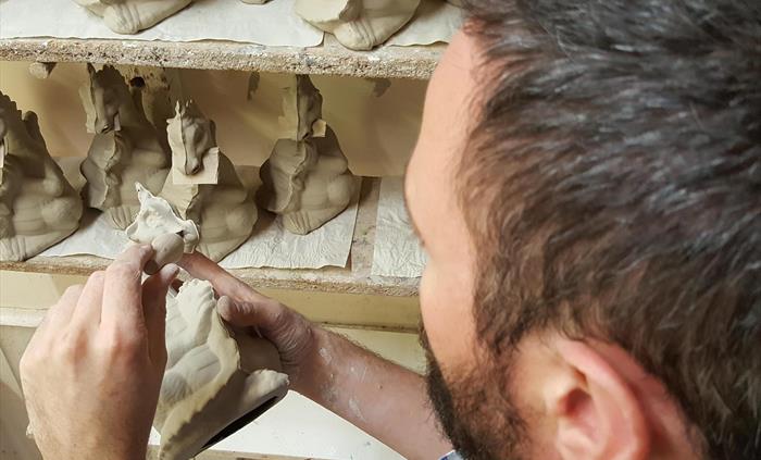 Smoking Dragons are handmade at the Quarry Pottery. One of 9 craft workshops located at the Corris Craft Centre in Mid Wales